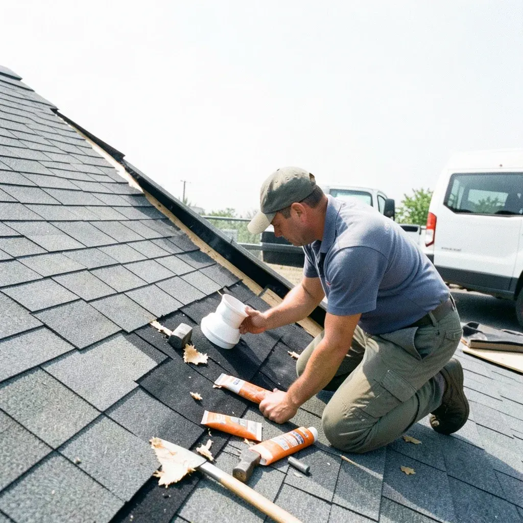 Roof leak repair at a home in Bethlehem, PA